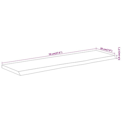 Seinähylly 70x20x3,8 cm suorakaide täysi akasiapuu elävä reuna