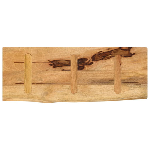 Pöytälevy 90x40x3,8 cm elävä reuna karkea täysi mangopuu
