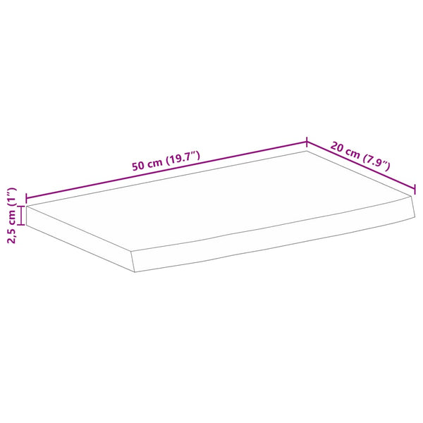 Crisantema elävä reuna pöytälevy 50x20x2,5cm (mangopuu)