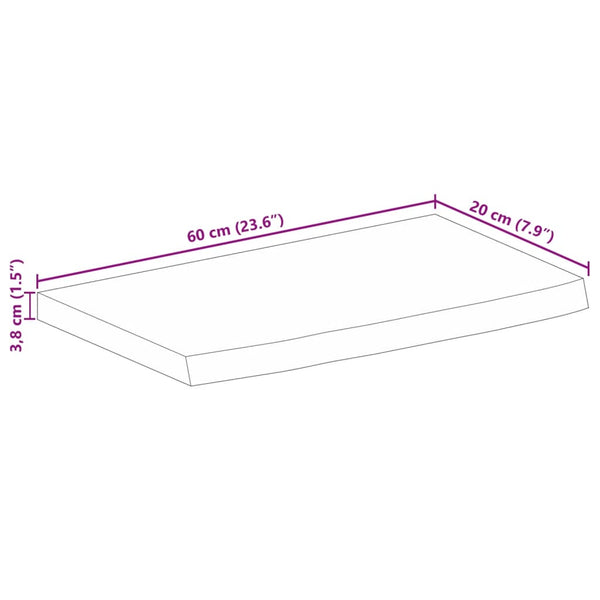 Elävä reuna Crisantema pöytälevy 60x20x3,8cm (mangopuu)
