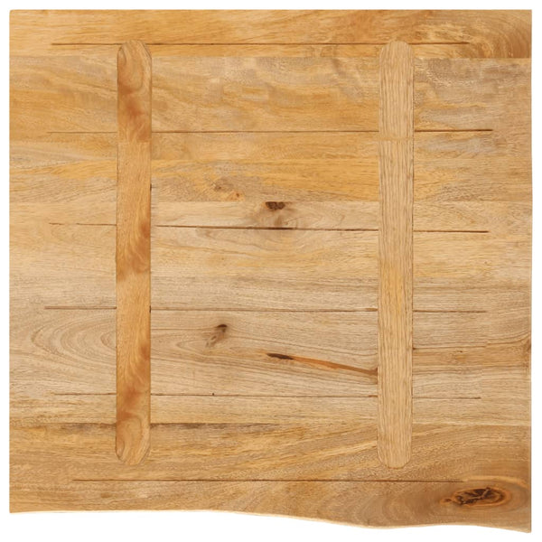 Pöytälevy elävä reuna 80x80x3,8 cm täysi mangopuu