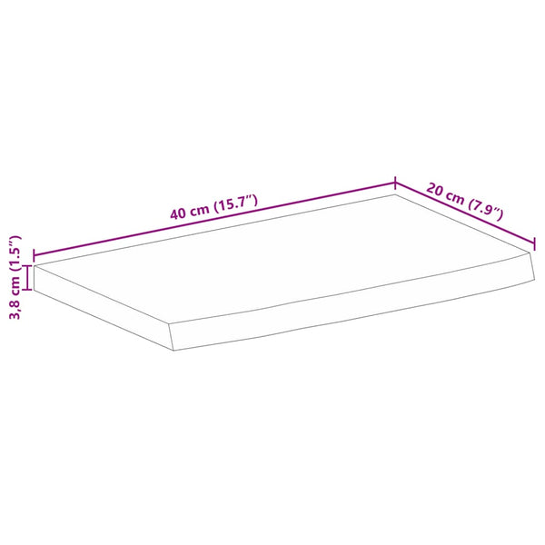 Elävä reuna pöytälevy Crisantema 40x20x3,8cm (mangopuu)