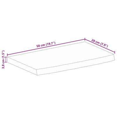 Pöytälevy elävä reuna 50x20x3,8 cm täysi mangopuu