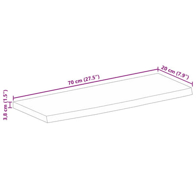 Pöytälevy elävä reuna 70x20x3,8 cm täysi mangopuu