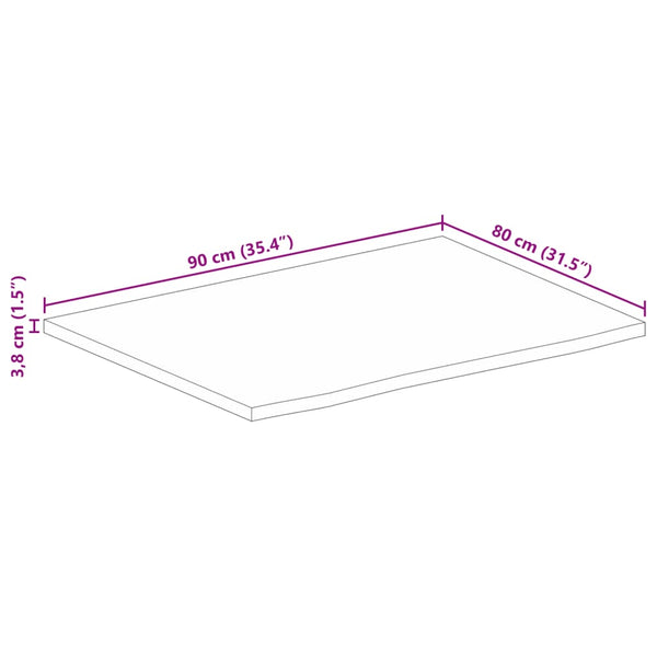 Pöytälevy elävä reuna Crisantema 90x80x3,8cm (mangopuu)