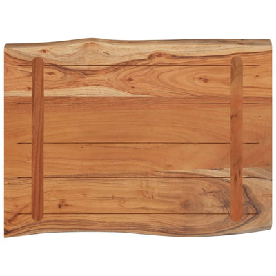 Pöytälevy 80x60x2,5 cm suorakaide täysi akasiapuu elävä reuna