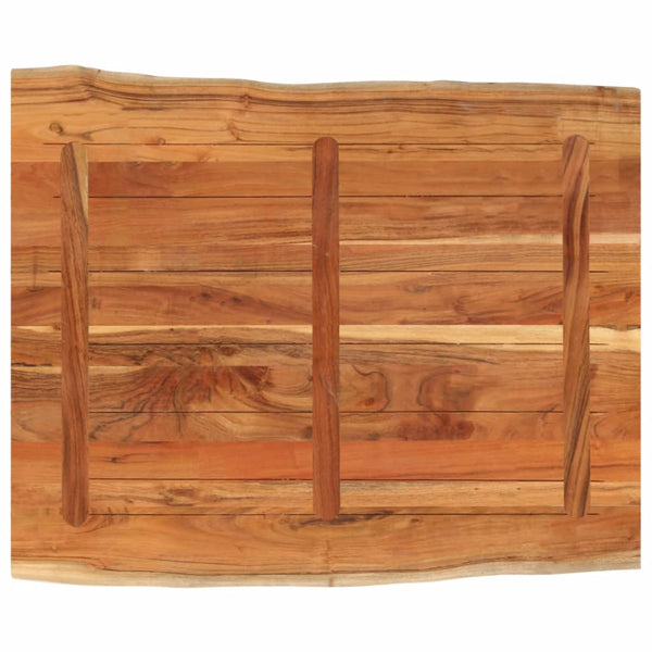 Pöytälevy 100x80x2,5 cm suorakaide täysi akasiapuu elävä reuna