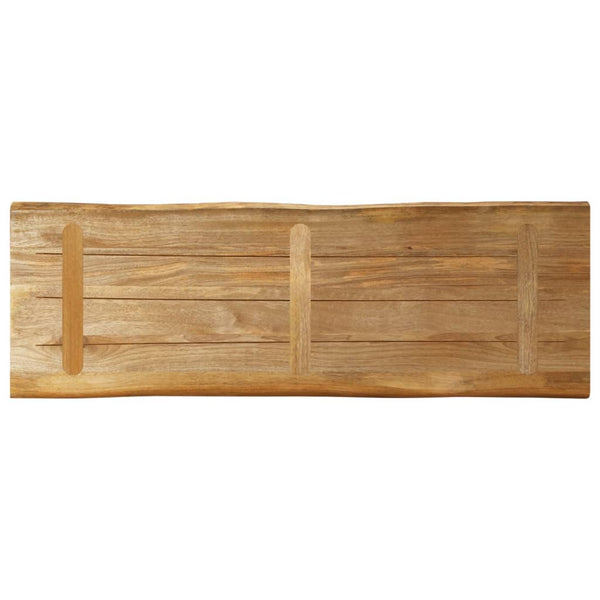 Pöytälevy elävä reuna 140x40x3,8 cm täysi karkea mangopuu