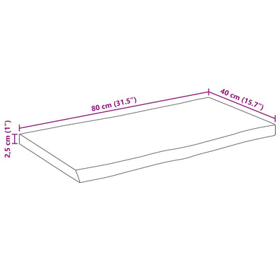 Pöytälevy 80x40x2,5 cm elävä reuna täysi mangopuu
