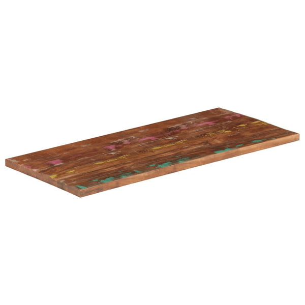 Pöytälevy 120x50x3,8 cm suorakaide kierrätetty täyspuu