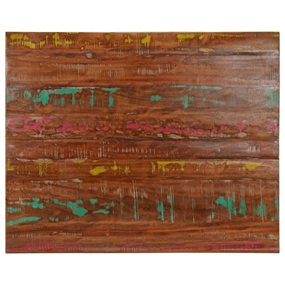 Pöytälevy 100x80x3,8 cm suorakaide kierrätetty täyspuu