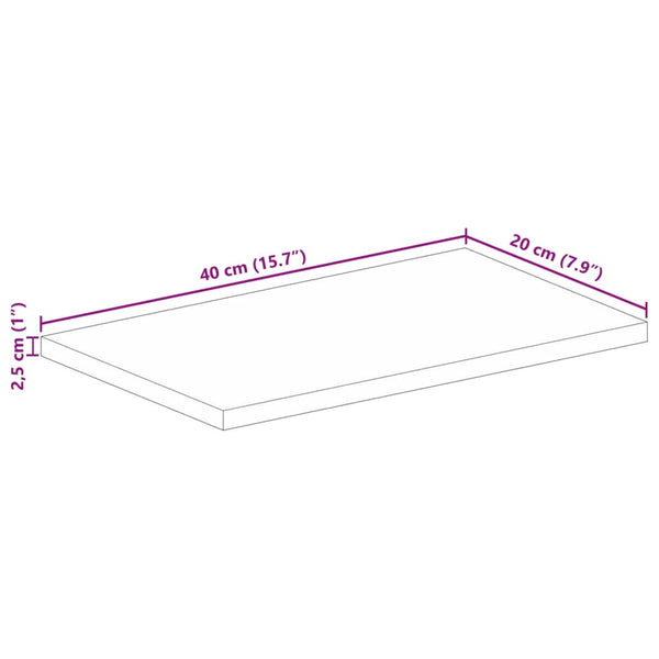 Pöytälevy 40x20x2,5 cm Suorakulmainen Täyspuu Karkea Mango