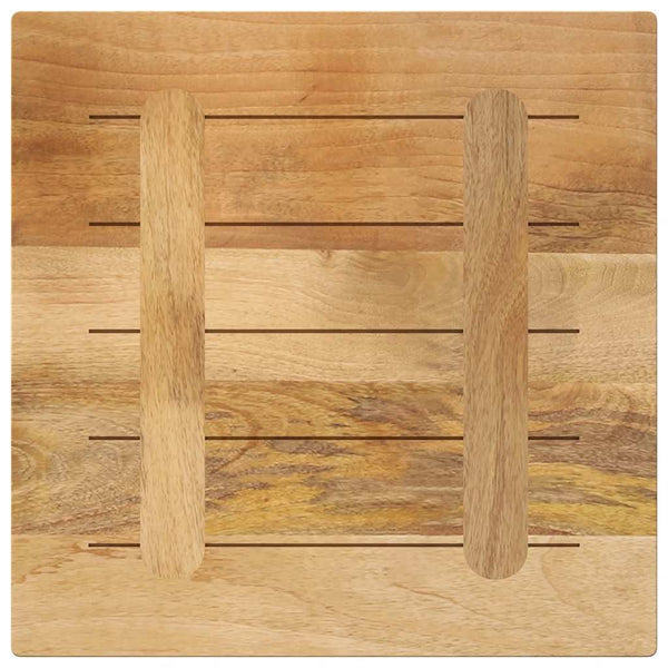Pöytälevy 50x50x2,5 cm neliö karkea täysi mangopuu