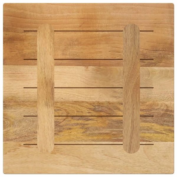 Pöytälevy 60x60x2,5 cm neliö karkea täysi mangopuu
