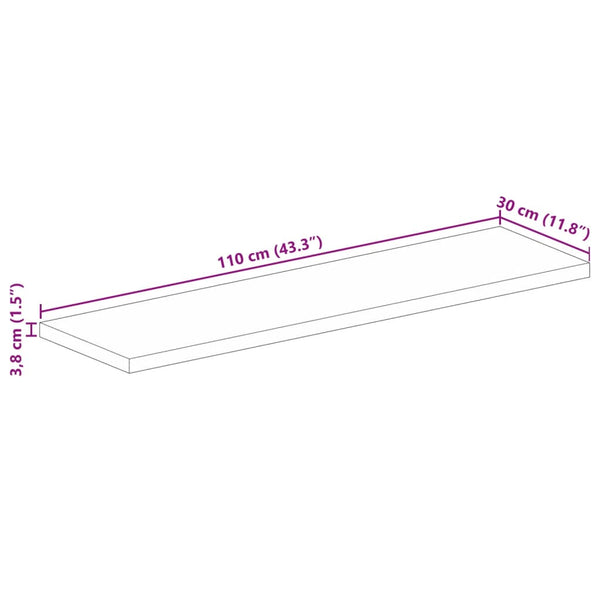 Pöytälevy 110x30x3,8 cm suorakaide täysi mangopuu