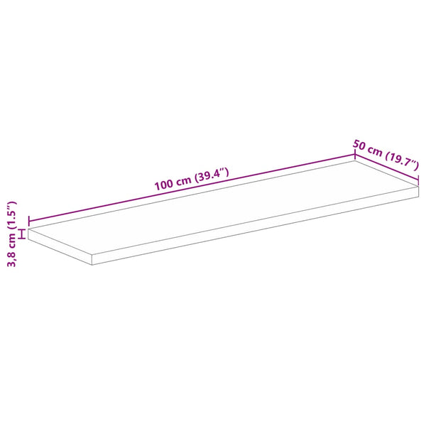 Pöytälevy 100x50x3,8 cm suorakaide täysi mangopuu