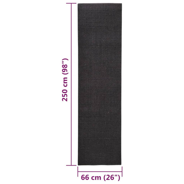 Sisalmatto raapimispuulle musta 66x250 cm
