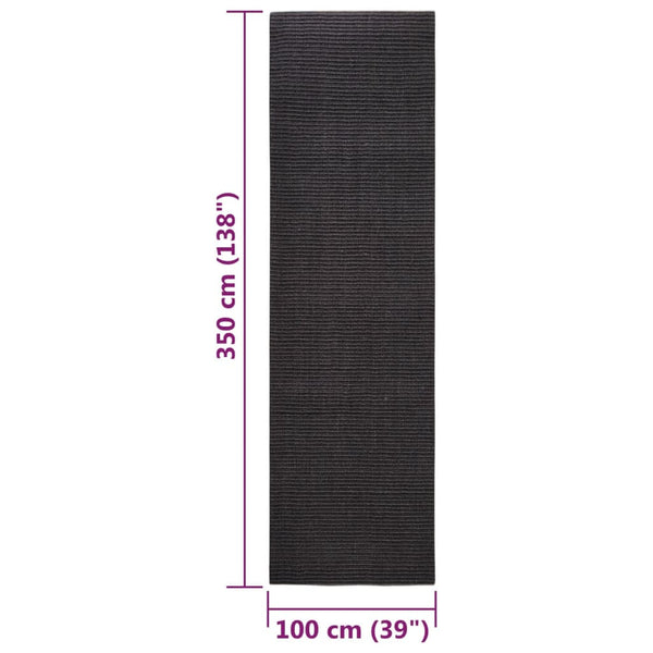 Sisalmatto raapimispuulle musta 100x350 cm