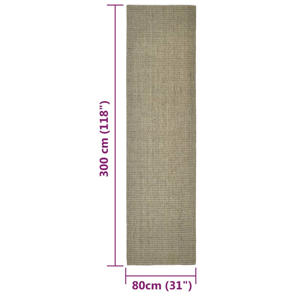 Sisalmatto raapimispuulle taupe 80x300 cm