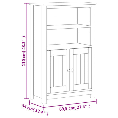 Kylpyhuonekaappi BERG musta 69,5x34x110 cm täysi mänty