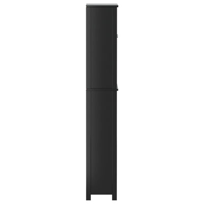 WC:n yläpuolinen kaappi BERG musta 60x27x164,5 cm täysi mänty