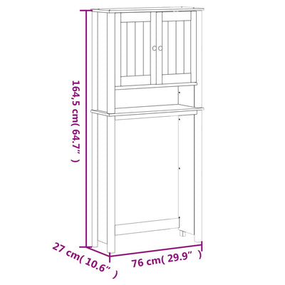 Pesukonekaappi BERG musta 76x27x164,5 cm täysi mänty