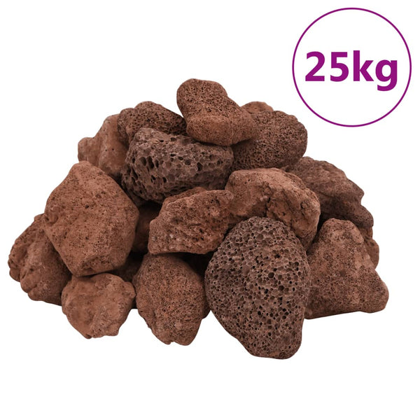 Vulkaaniset kivet 25 kg punainen 5-8 cm