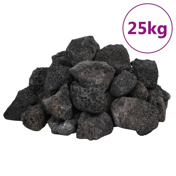 Vulkaaniset kivet 25 kg musta 3-5 cm