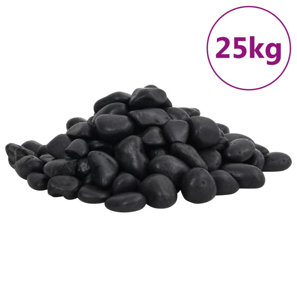 Kiillotetut kivet 25 kg musta 2-5 cm