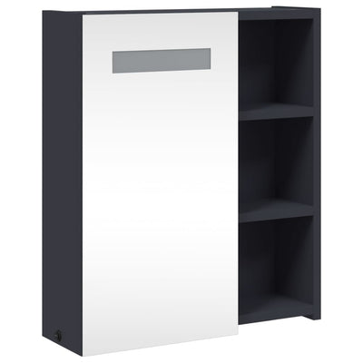 Kylpyhuoneen peilikaappi LED-valolla harmaa 45x13x52 cm