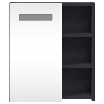 Harmaa kylpyhuoneen peilikaappi led-valolla Berneice 45x13x52cm