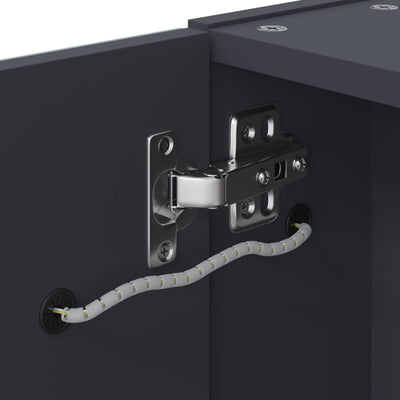 Harmaa kylpyhuoneen peilikaappi led-valolla Berneice 45x13x52cm