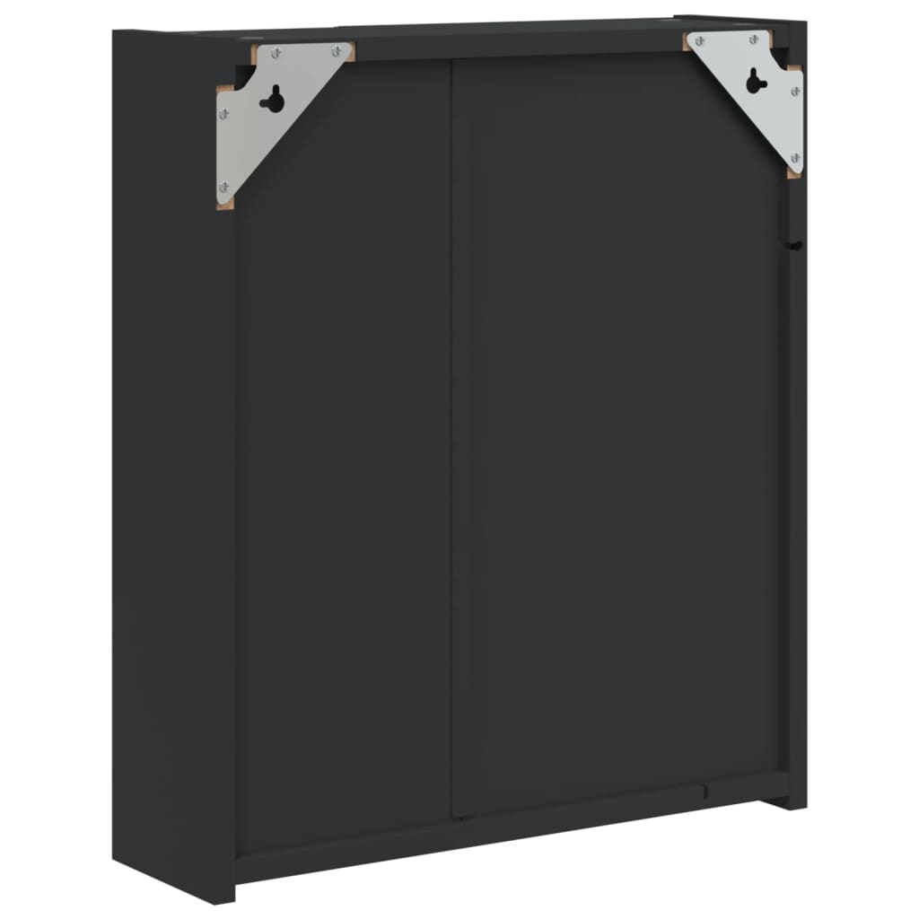 Musta kylpyhuoneen peilikaappi led-valolla Berneice 45x13x52cm
