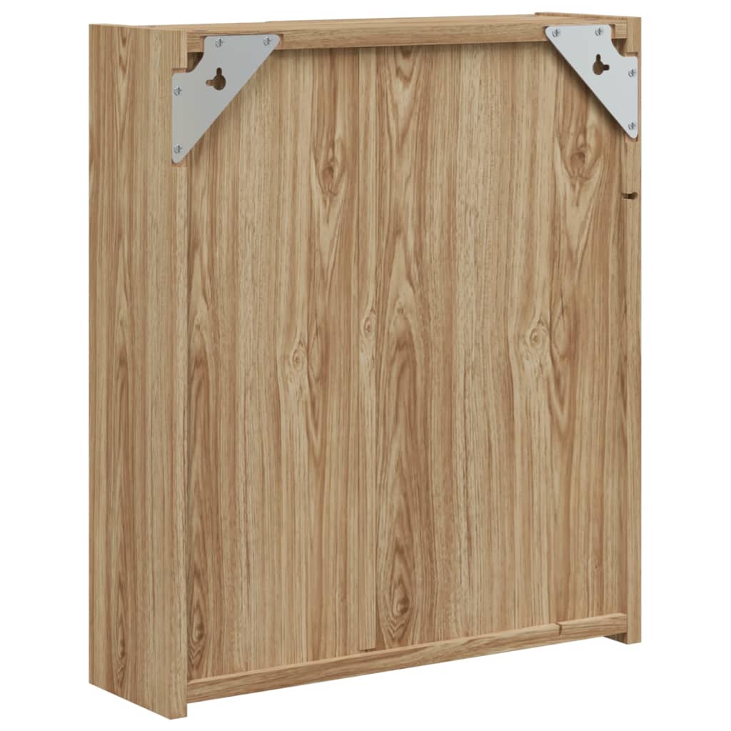Vaalea tammi kylpyhuoneen peilikaappi led-valolla Berneice 45x13x52cm