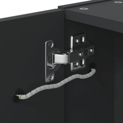 Kylpyhuoneen peilikaappi LED-valolla musta 60x13x52 cm