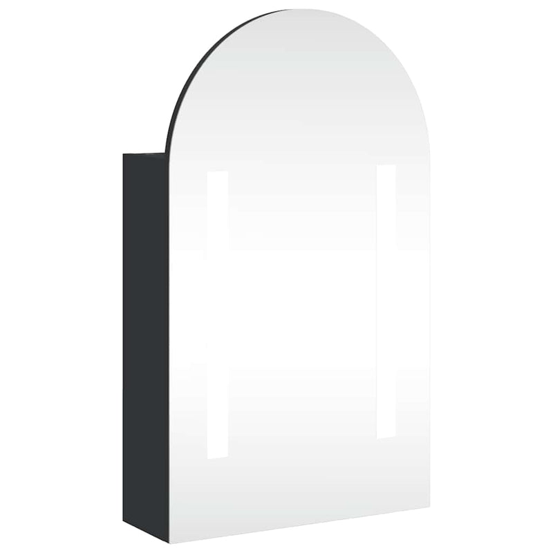 Musta kylpyhuoneen peilikaappi led-valolla kaari Hij 42x13x70cm