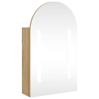 Kylpyhuoneen peilikaappi LED-valolla kaari tammi 42x13x70 cm