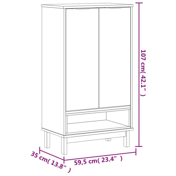 Kenkäkaappi FLAM 59,5x35x107 cm täysi mänty