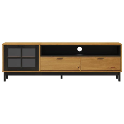 TV-taso lasiovella FLAM 158x40x50 cm täysi mänty