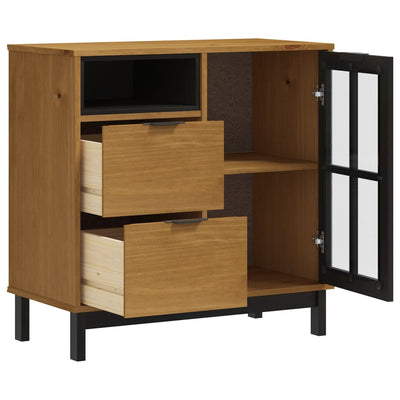 Senkki lasiovella FLAM 80x40x80 cm täysi mänty