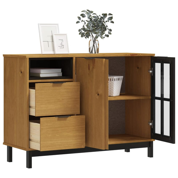 Senkki lasiovella FLAM 110x40x80 cm täysi mänty