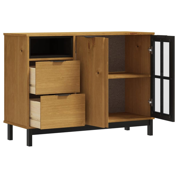Senkki lasiovella FLAM 110x40x80 cm täysi mänty