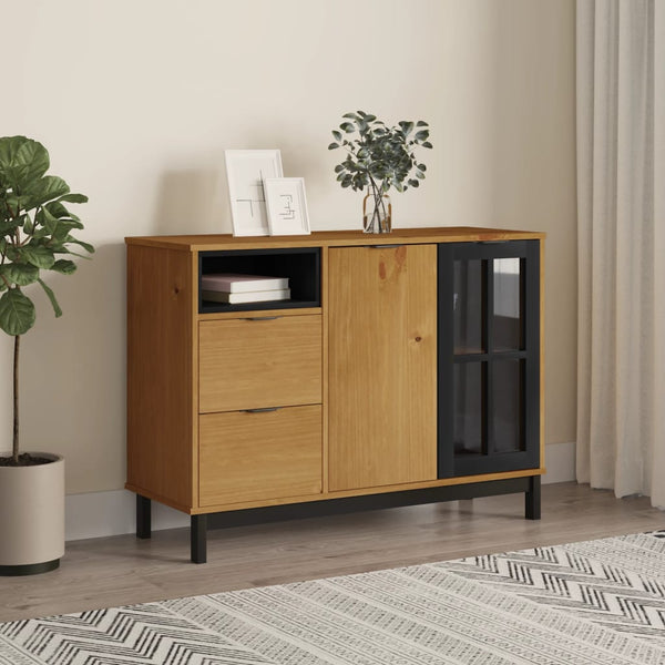 Senkki lasiovella FLAM 110x40x80 cm täysi mänty
