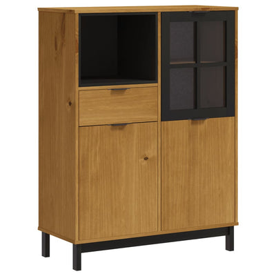 Kaappi lasiovella FLAM 92x40x122,5 cm täysi mänty