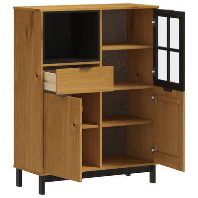 Kaappi lasiovella FLAM 92x40x122,5 cm täysi mänty
