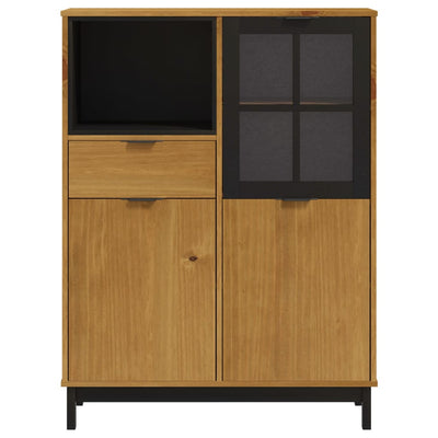 Kaappi lasiovella FLAM 92x40x122,5 cm täysi mänty