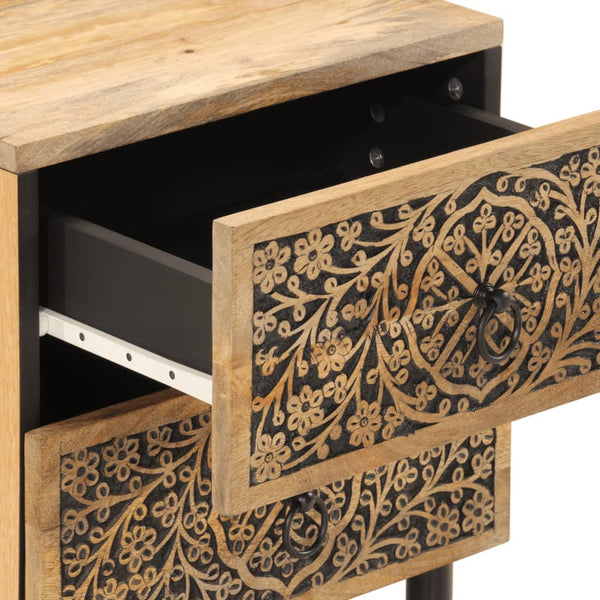 Yöpöydät 2 kpl 40x33x46 cm täysi mangopuu