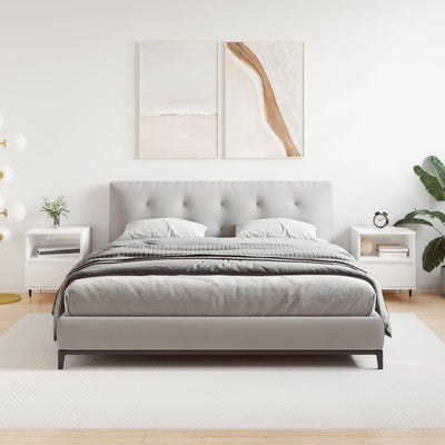 Valkoinen yöpöydät Stamatis 40x35x50cm (2 kpl, korkeakiilto, puinen)