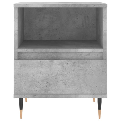 Yöpöydät 2 kpl betoninharmaa 40x35x50 cm tekninen puu