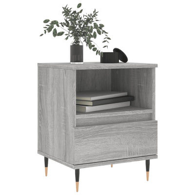 Yöpöydät 2 kpl harmaa Sonoma 40x35x50 cm tekninen puu